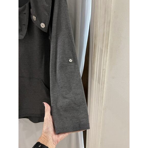 Soft Surroundings Kassidy Cowl Neck Pullover Tunic Gray Button Detail Size Large - Picture 8 of 9
